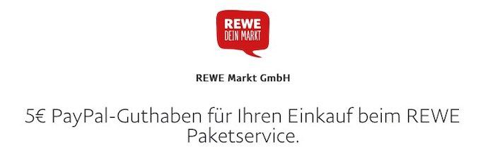 5€ PayPal Guthaben für nächsten Einkauf ab 50€ beim REWE Paketservice