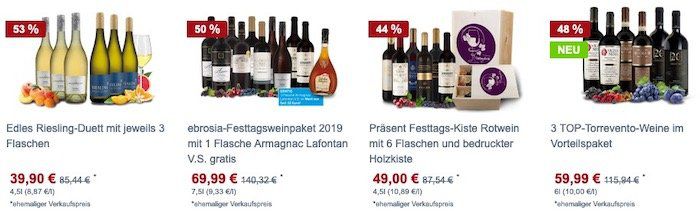 Groupon: Ebrosia Weinshop 30€ Groupon Gutschein für 12€   für das gesamte Sortiment einlösbar