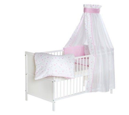 Schardt Baby Komplettbett Lenny in Weiß mit Herzchen für 144,99€ (statt 273€)