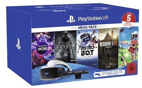 Sony PlayStation VR Mega Pack V2 + Camera inkl. 5 Games für 199€ (statt 289€)