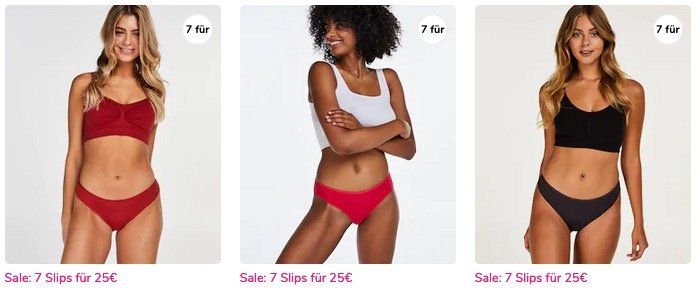 7 Schlüpper bei Hunkemöller ab 20€ oder inkl. Versand 24,95€