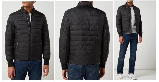 Tommy Hilfiger Steppjacke aus recycelten Materialien in Schwarz oder Marine für 119,99€ (statt 150€)