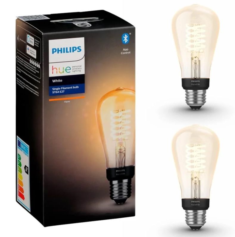 2er Pack Philips Hue White LED Filament Edison E27 für 31,39€ (statt 40€)