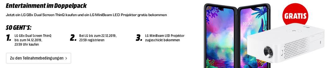 LG G8X Thinq für 49€ + Telekom Magenta AllNet & SMS Flat + Hotspot + 6GB LTE für rechn. 29,95€ mtl.