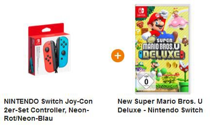 Vorbei! Nintendo Switch Joy Con 2er Set + Mario Bros. U ab 79€ (statt 116€)