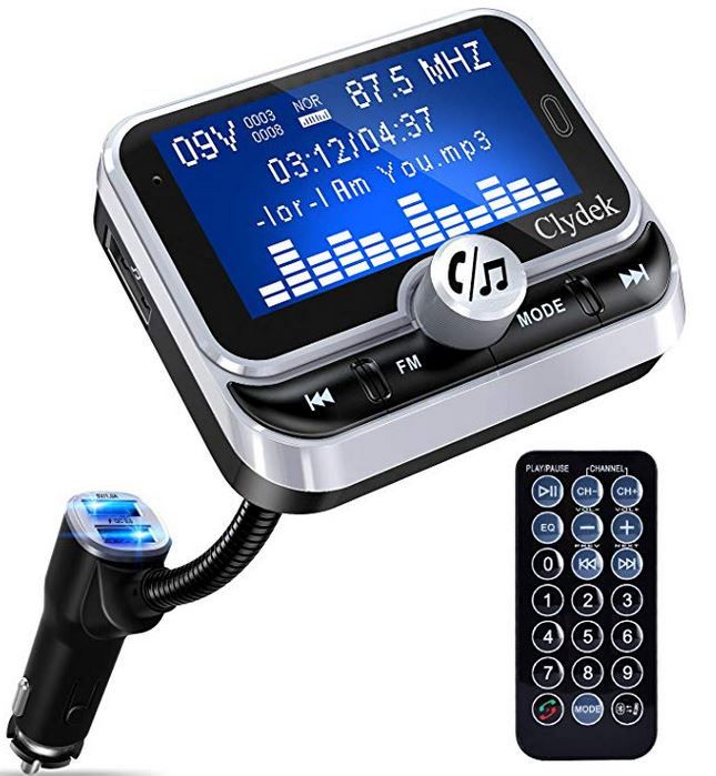 Clydek Auto USB Ladegerat mit 1.8 Zoll FM Transmitter fur 18 59 statt 31