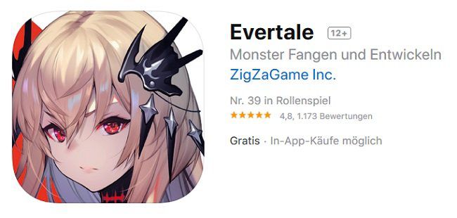 iOS: Evertale kostenlos (statt 0,49€)
