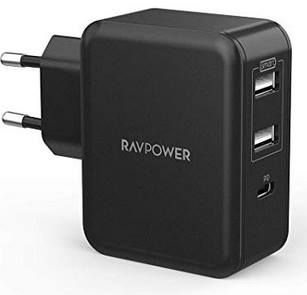 RavPower RP PC060   33W USB Ladegerät (1 USB C & 2 USB Ports) für 9,99€ (statt 16€)