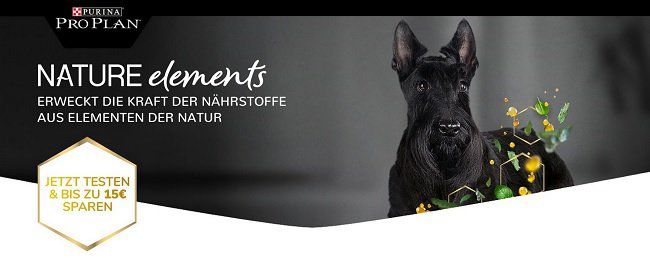 Bis zu 15€ für Nature elements Produkte von Purina sichern