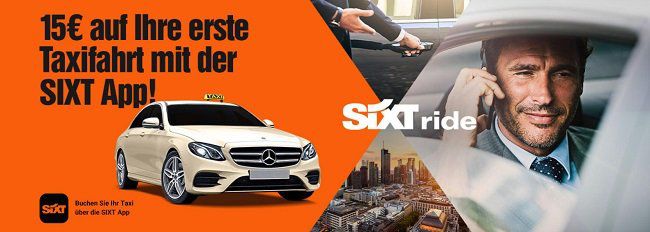 NUR NOCH bis 19.02., 9 Uhr: Mit der SIXT App 15€ für Taxifahrt ergattern