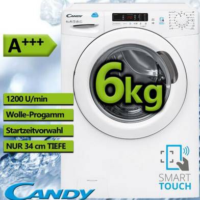 Candy CS34 1262D3 S Waschmaschine (6 kg, 1200 U/Min) für 222€ (statt 259€)