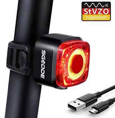 SGODDE LED Fahrradrücklicht mit 4h Laufzeit für 10,21€   Prime