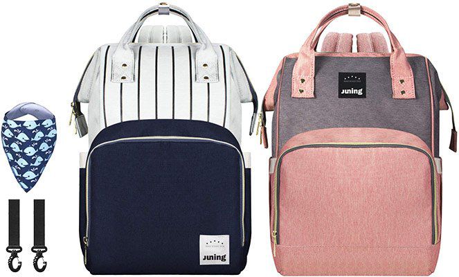 JUNING Baby Wickelrucksack mit 14 Taschen in 2 Designs für je 15,39€ (statt 28€)