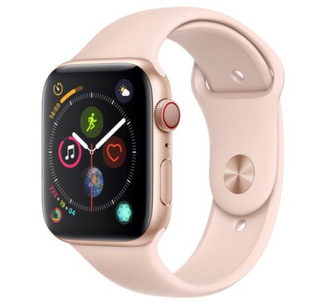 Apple Watch Series 4 LTE in 44mm Gold mit Sportarmband Sandrosa für 379€ (statt 458€)