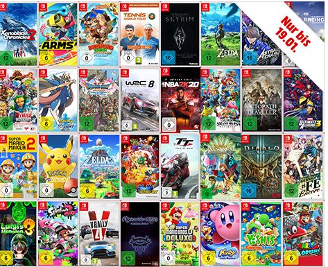 3 Nintendo Switch Spiele für 111€ zzgl. VSK (50 Games zur Auswahl)