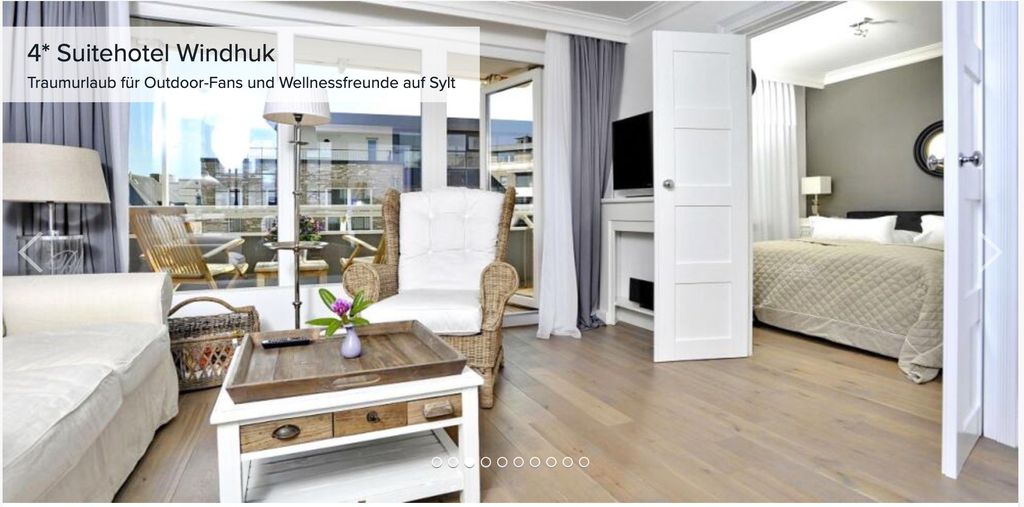 Sylt: 3 ÜN im 4* Suitehotel Windhuk (HC: 100% und 5,9) inkl. Verwöhnfrühstück + Sauna ab 399€ p.P.