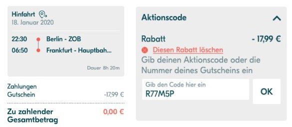 🔥 BlaBlaBus Gutschein über 19,99€ ohne Mindestbestellwert   z.B. Berlin  > Frankfurt für 0€ (Abgelaufen)