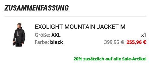 Jack Wolfskin Exolight Mountain Hardshell Jacke für 255,96€ (statt 320€)