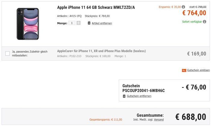 Apple iPhone Deal 🍏 iPhone 11 64GB bis 256GB ab 694€ (statt 748€) oder iPhone 11 Pro ab 1.005€