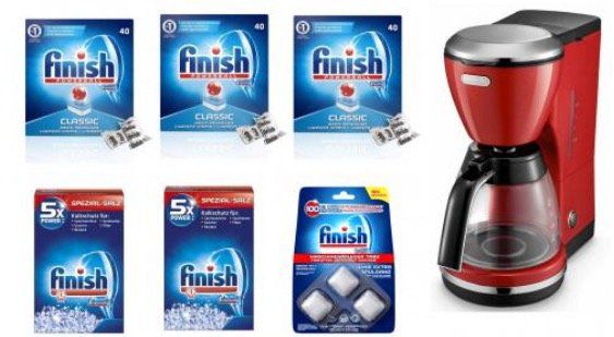 Finish Vorratspack (Tabs, Salz und Pfleger) + DeLonghi Kaffeemaschine für 34,99€ (statt 65€)