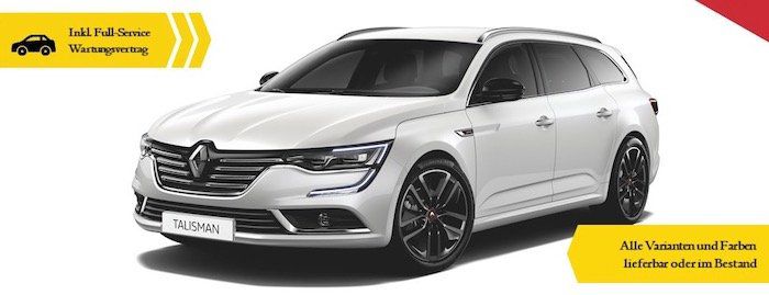 Renault Talisman S Edition mit 224 PS im Gewerbeleasing für 197,82€ mtl.   LF: 0,44