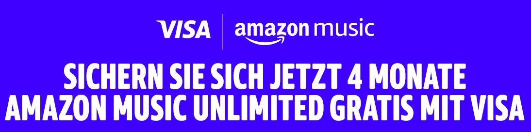 Visa Kunden: 4 Monate Amazon Music unlimited GRATIS (statt 32€)