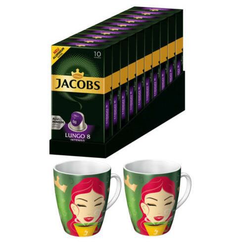 JACOBS Lungo Intenso 100 Nespresso Kaffeekapseln für 19,90€ (statt 23€) + 2 gratis Ritzenhoff Becher (je 300ml)