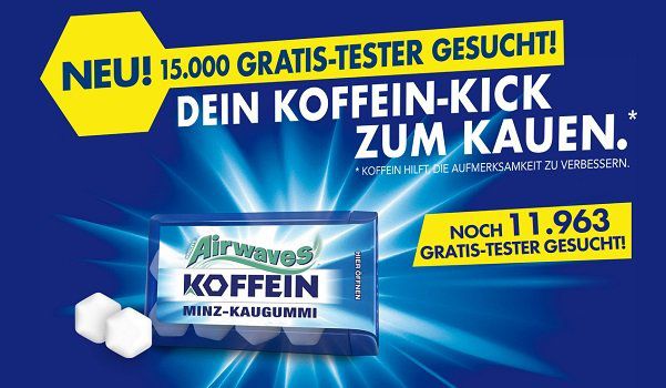 Airwaves Koffein Minz Kaugummis kostenlos testen