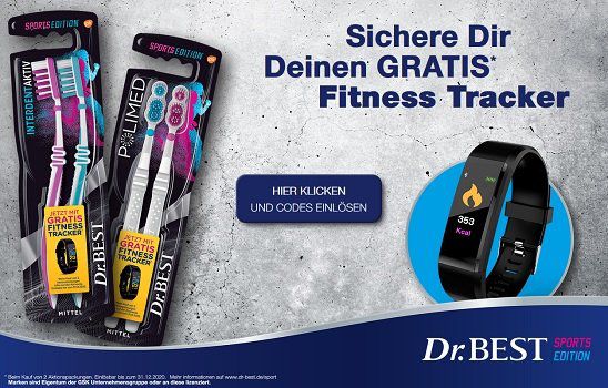 Dr. BEST Zahnbürsten kaufen und einen kostenlosen Fitness Tracker erhalten