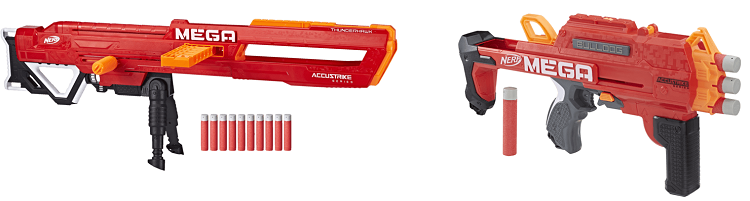 Nerf MEGA Thunderhawk Blaster + Nerf MEGA Bulldog Blaster ab 39€ (statt 48€)