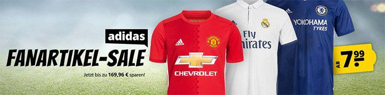 adidas Fanartikel Sale bei Sportspar   z.B. Real Madrid Trikot für 24,99€ (statt 90€)