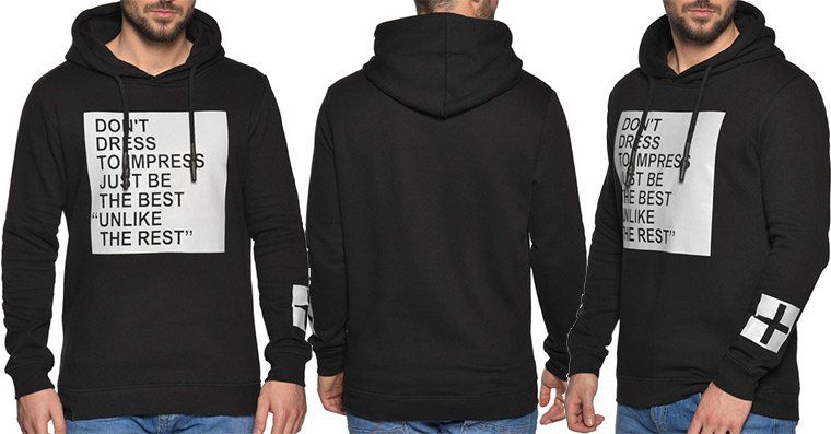Key Largo Hoodie Impress in Schwarz für 25,90€ (statt 40€)