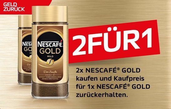 Zwei mal NESCAFÉ® GOLD für den Preis von Einem