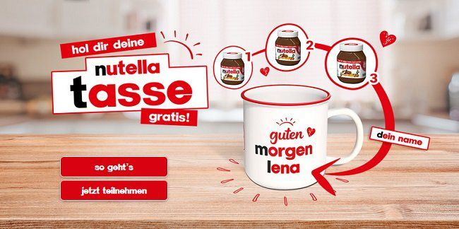 Nutella Tassen gratis abstauben