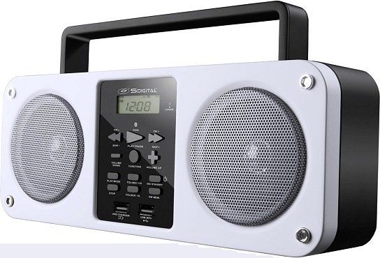 SDIGITAL Mission GB 3300 Bluetooth Boombox (FM, Weiß) für 26,10€ (statt 51€)