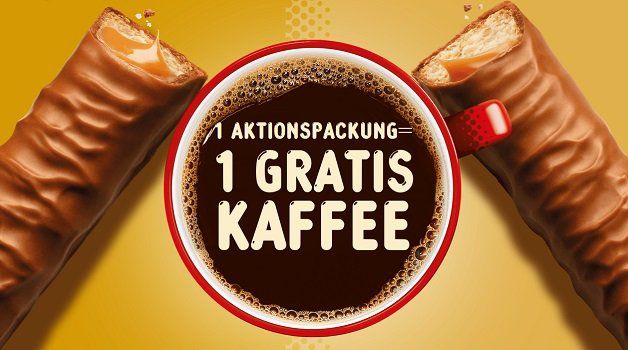 Beim Kauf von Twix eine Kaffeespezialität gratis abstauben