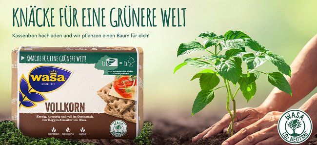 Baum pflanzen lassen mit dem Kauf von Wasa Knäckebrot