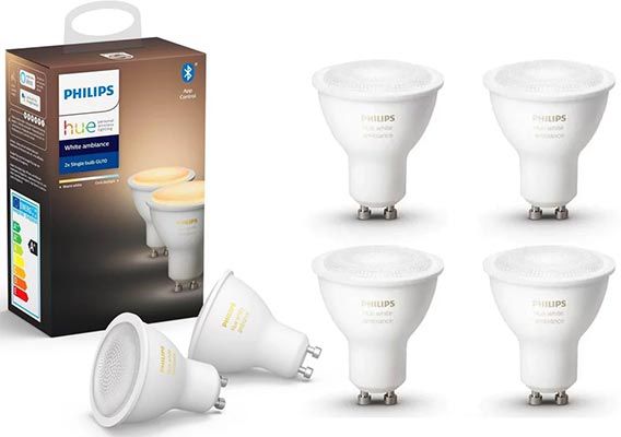 6er Pack: Philips Hue White Ambiance GU10 LED Spot mit BT für 79,89€ (statt 110€)