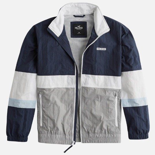 Hollister Freizeitjacke in Dunkelblau Hellgrau für 34,11€ (statt 58€)