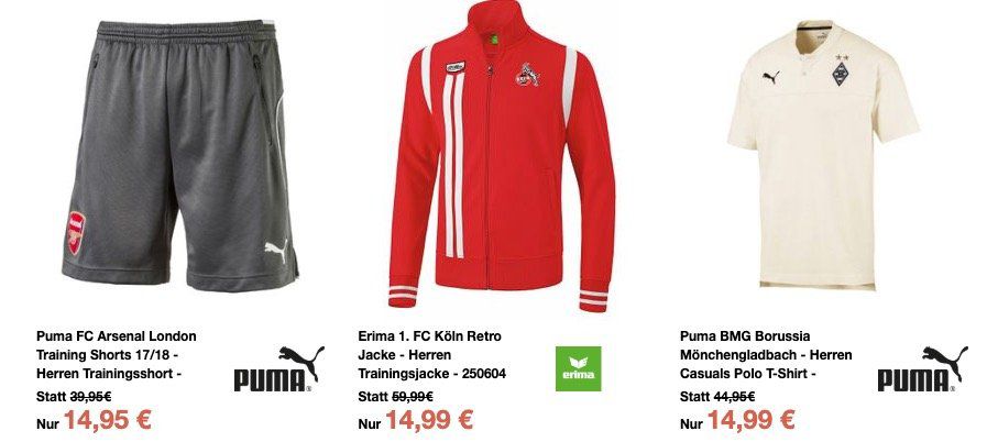 Sport 1a Größe S Sale ab 5€   z.B. 1. FC Köln Trainingsjacke für 21€ (statt 41€)