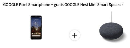 Google Pixel 3a 64GB + GOOGLE Nest Mini für 315€ (statt 348€)