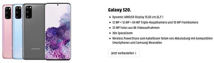 Neue Samsung Galaxy S20, S20+ oder S20 Ultra vorbestellen   auch Deals mit Mobilfunkvertrag