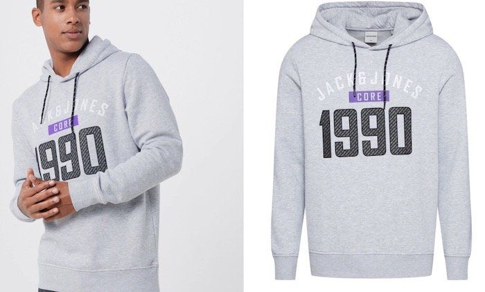 Jack & Jones Kapuzenpullover mit Logoprint für 16€ (statt 23€)   S, M, L