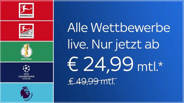 Sky Sport + Bundesliga + Sky Q UHD Receiver für 24,99€ mtl. + keine VSK + keine Aktivierungsgebühr