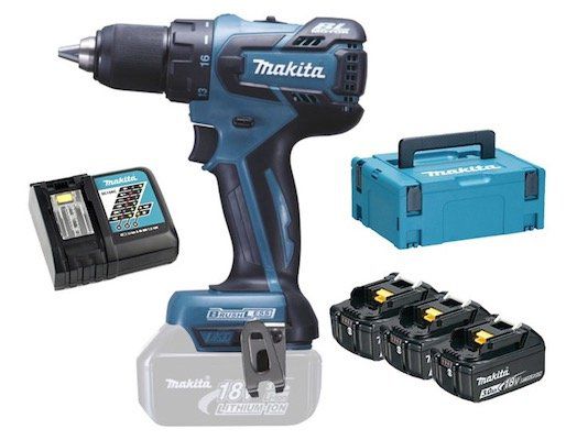 Makita DDF459RF3J Akku Bohrschrauber mit 3 Akkus für 259€ (statt 292€)