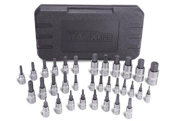 S2 Bohrerset Tacklife 33 teilig mit Torx  und Sechskant Innensechskant in stabilem Aufbewahrungskoffer für 18,59€ (statt 31€9