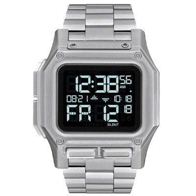 Nixon Herrenuhr Digitaluhr Regulus in Silber aus Edelstahl für 140€ (statt 207€)