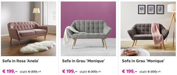 🔥 30% Rabatt auf Sofas & Couches   z.B. 2 Sitzer Sofa ab 139,30€