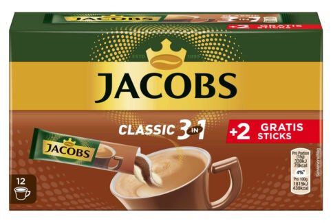 144er Pack Jacobs Löskaffee 3in1 Classic für 21,48€