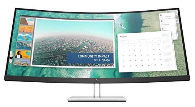 HP E344c   34 Zoll curved WQHD Monitor mit USB C für 599€ (statt 704€)